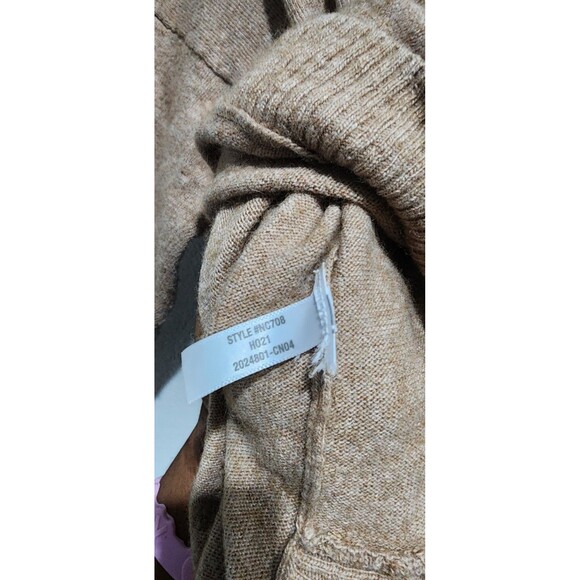 Madewell Women's Crestland Side-Button Tan Turtleneck Tunic Sweater size Small - Picture 9 of 11